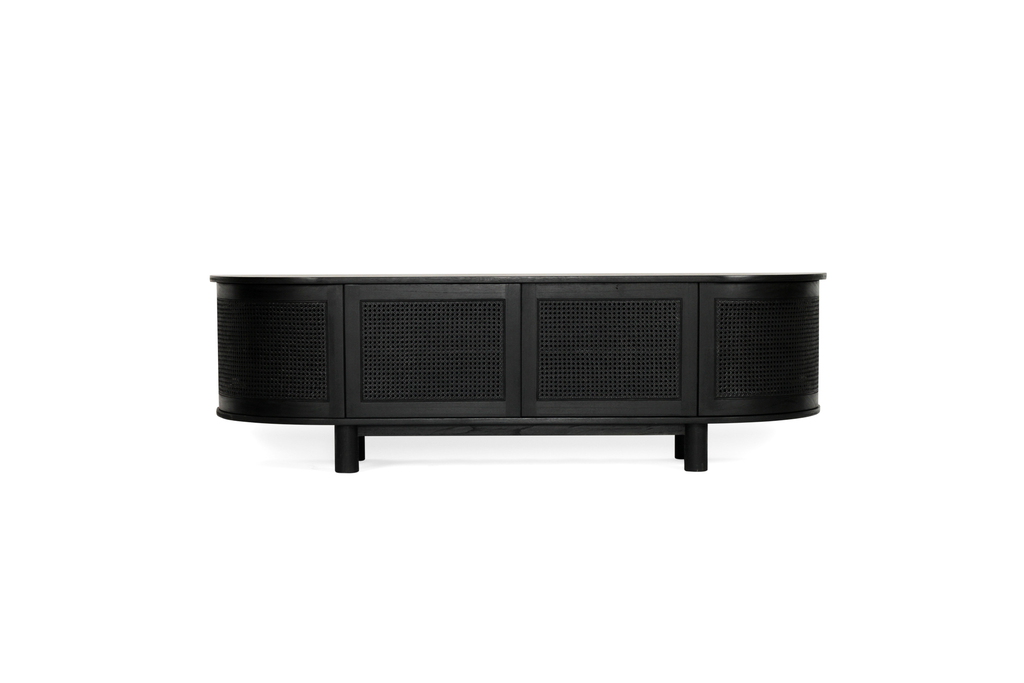Iluka Entertainment Unit - Four Door - Black - Round End