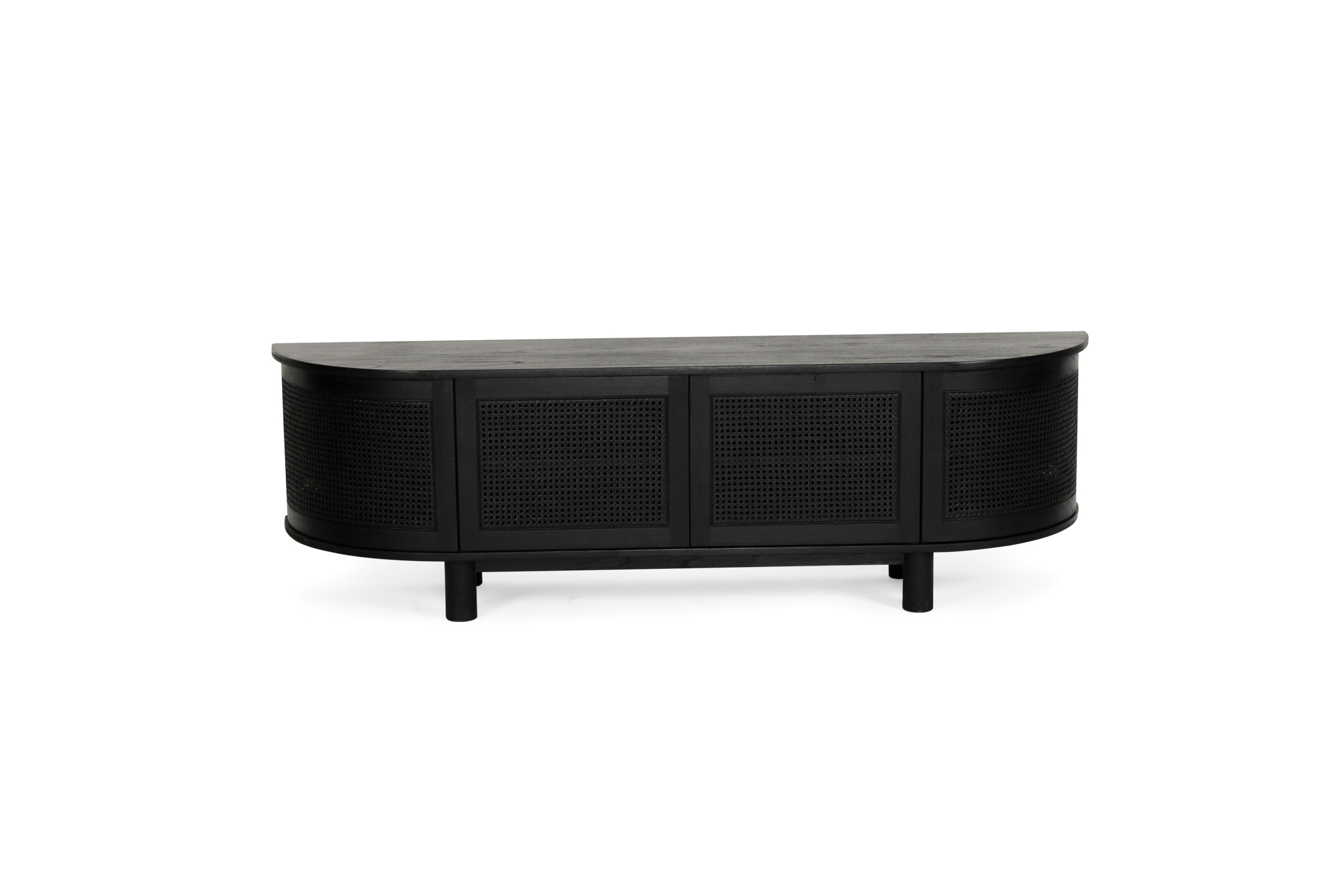 Iluka Entertainment Unit - Four Door - Black - Round End - Image 2