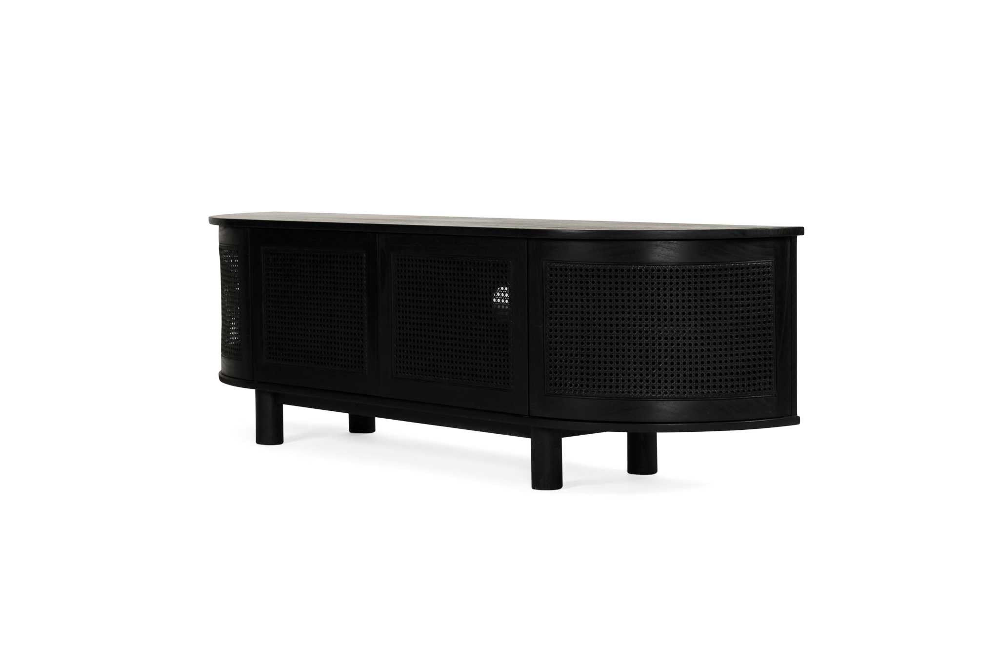 Iluka Entertainment Unit - Four Door - Black - Round End - Image 4