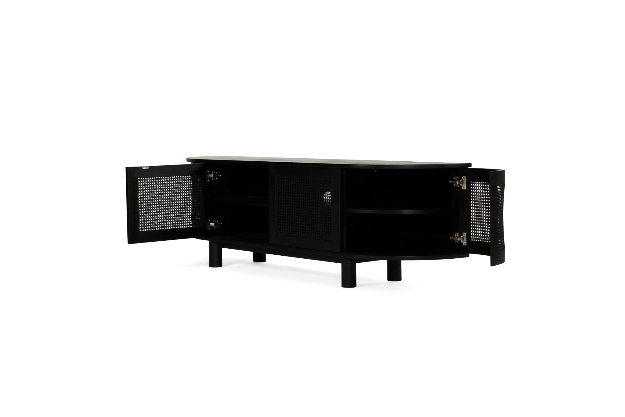 Iluka Entertainment Unit - Four Door - Black - Round End - Image 5