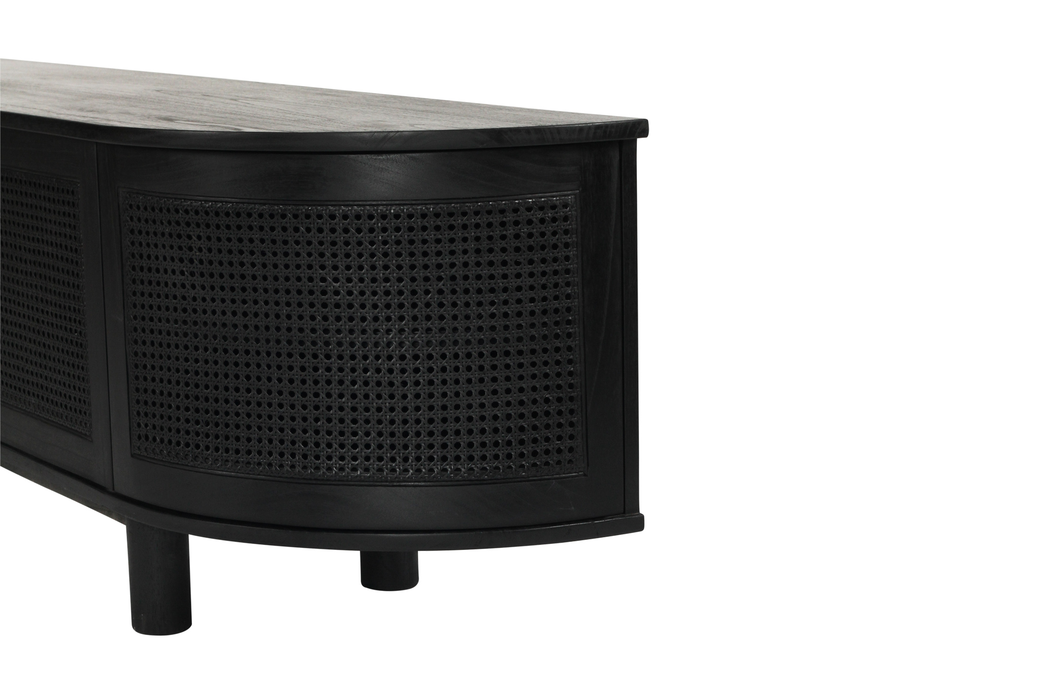 Iluka Entertainment Unit - Four Door - Black - Round End - Image 6