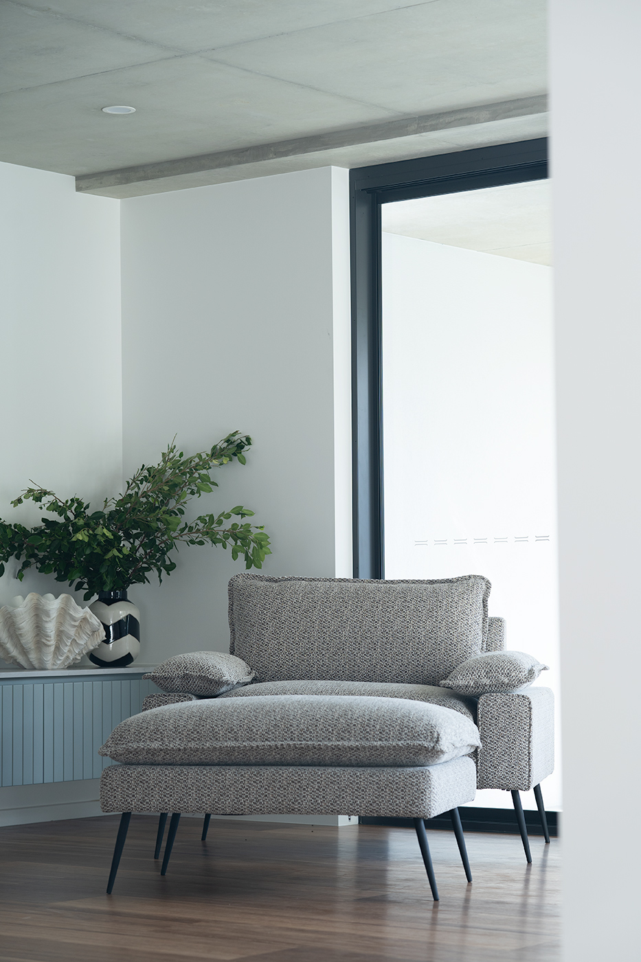 Marly Footstool - Mottled Taupe - Image 2