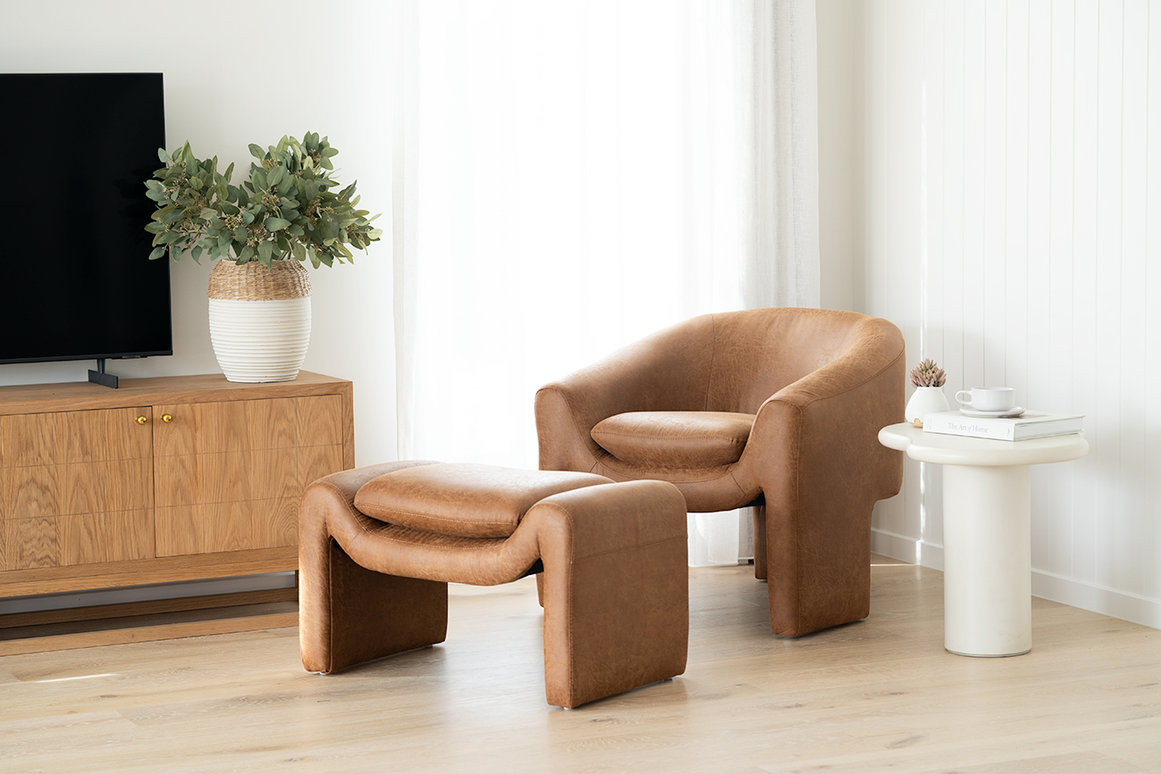 Freja Ottoman - Cognac Leather - Image 2