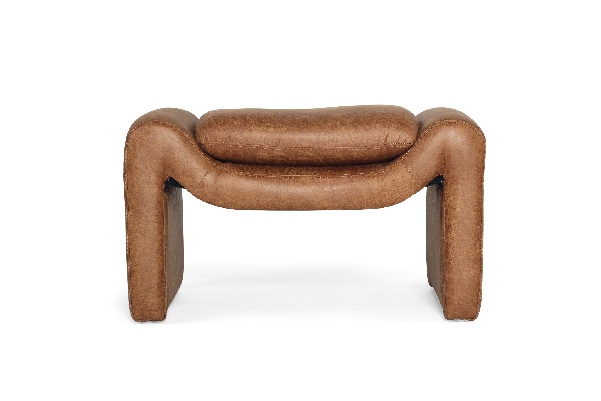 Freja Ottoman - Cognac Leather