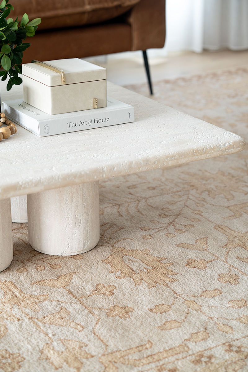 Geo Travertine Square Coffee Table - 100cm - Image 2