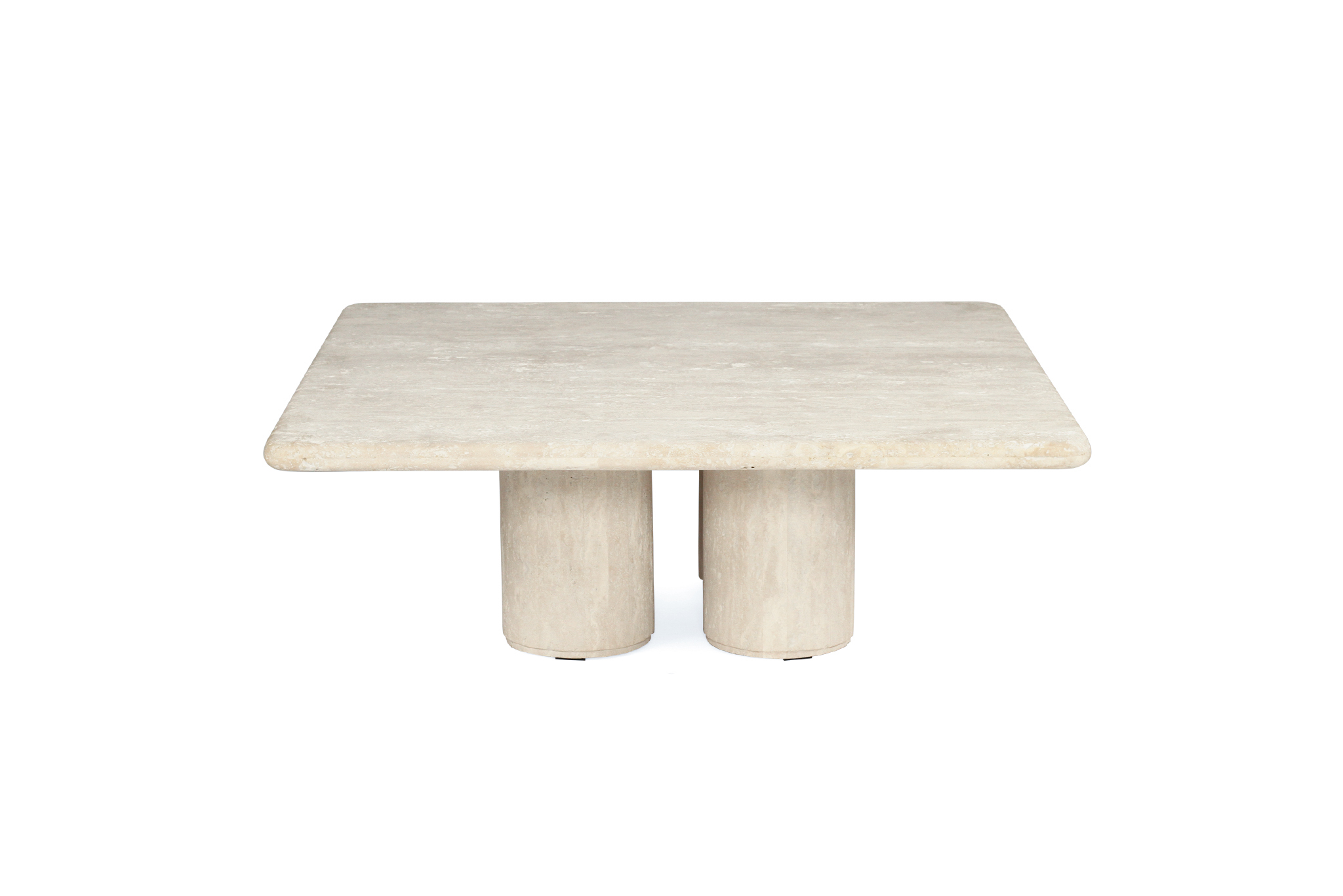 Geo Travertine Square Coffee Table - 100cm - Image 4