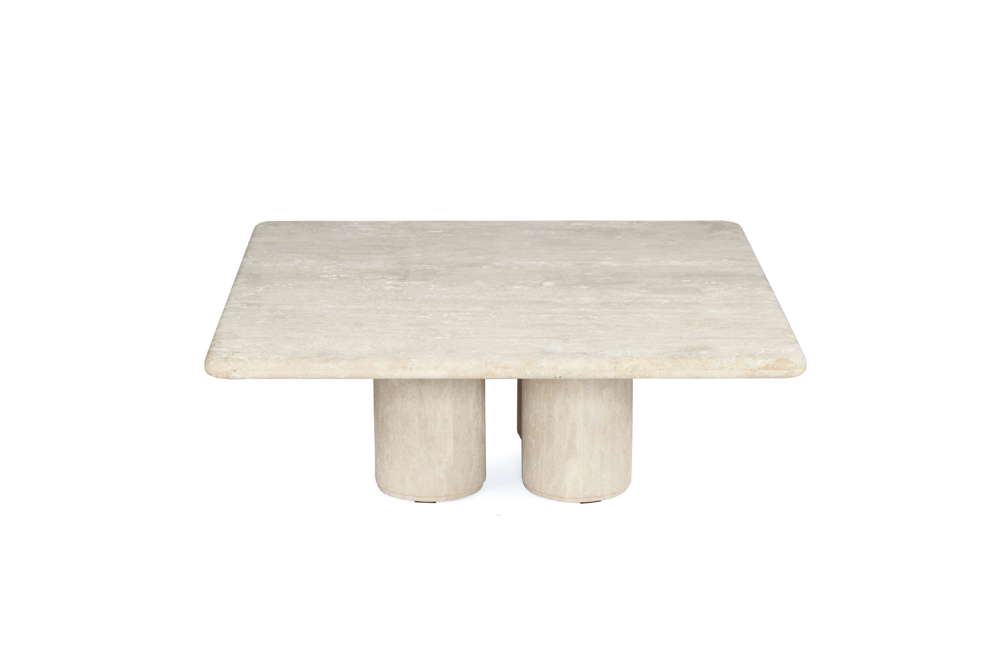 Geo Travertine Square Coffee Table - 100cm - Image 5