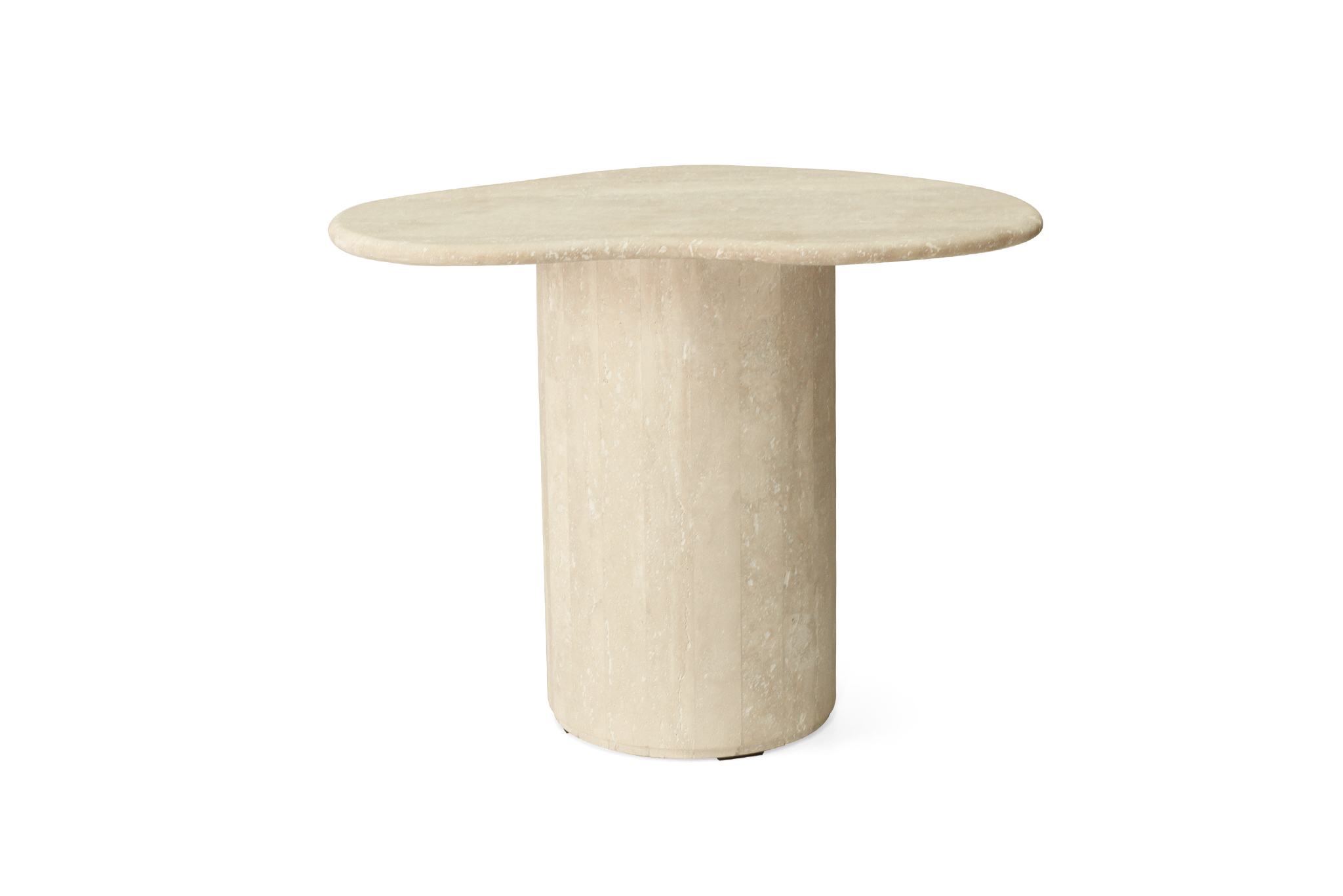 Geo Travertine Organic Side Table - 58cm