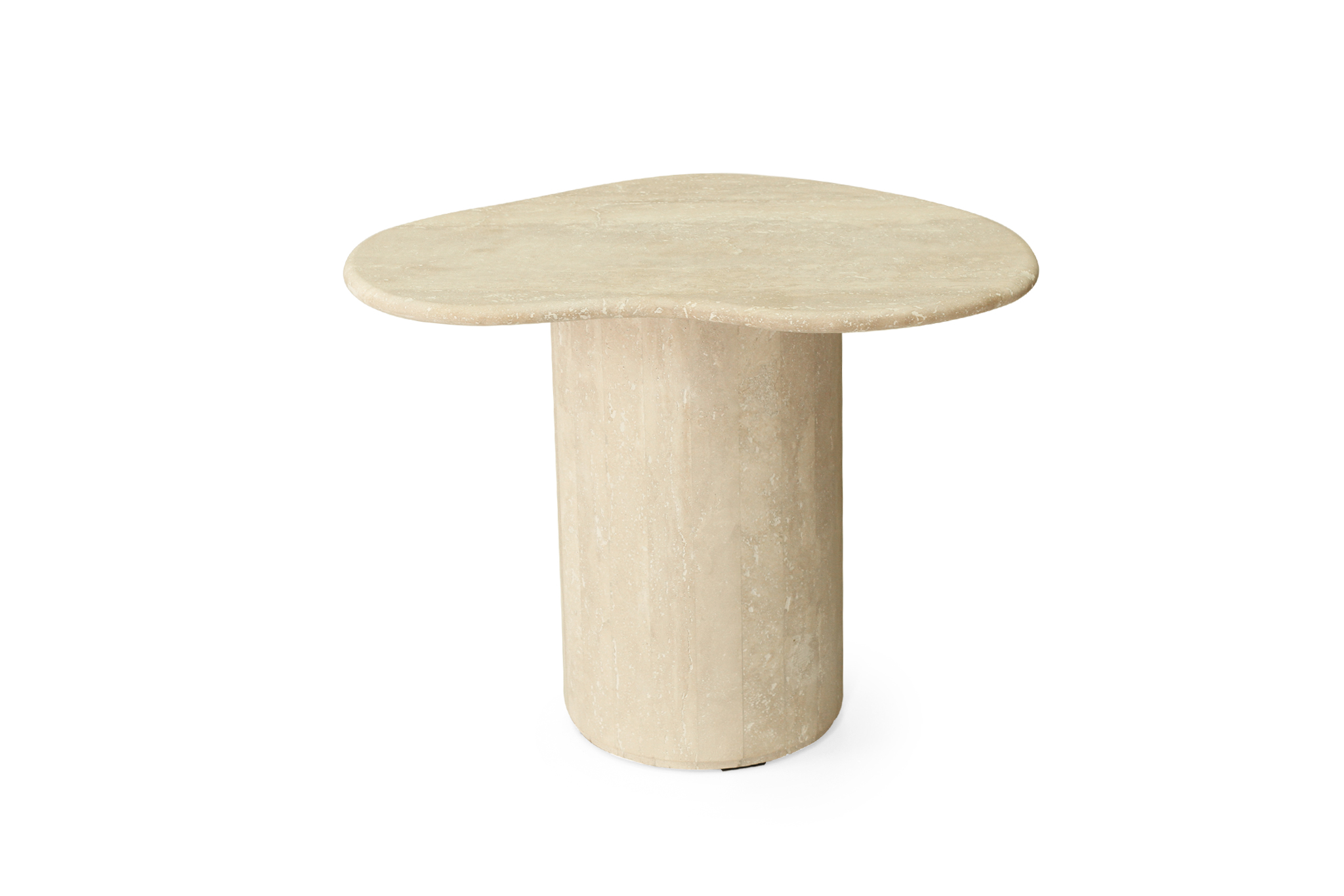 Geo Travertine Organic Side Table - 58cm - Image 3