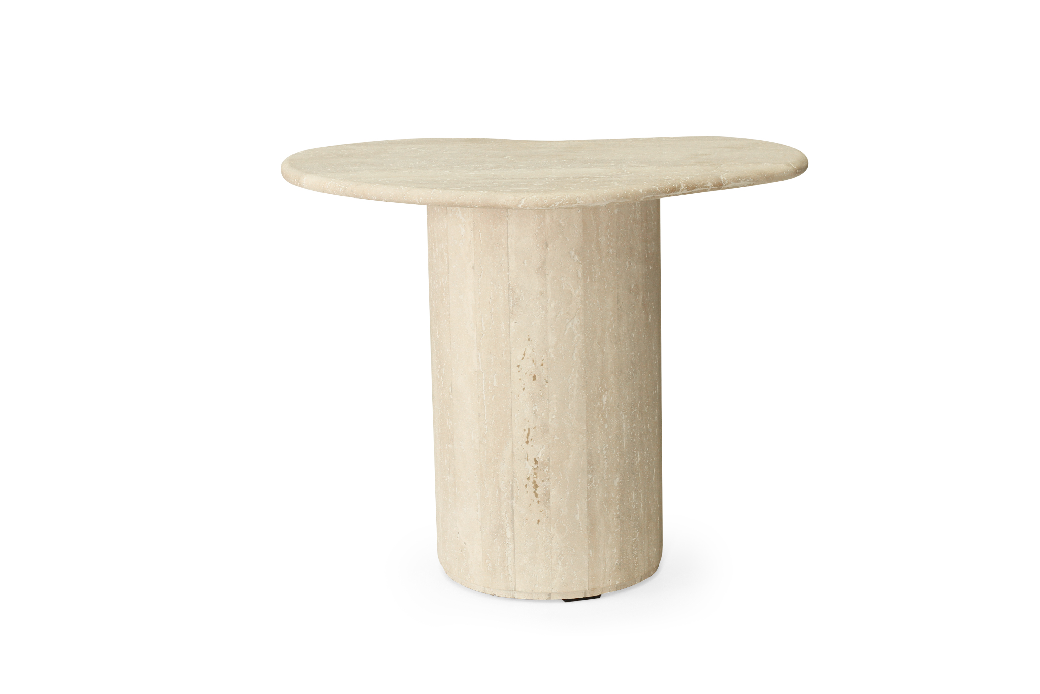 Geo Travertine Organic Side Table - 58cm - Image 4