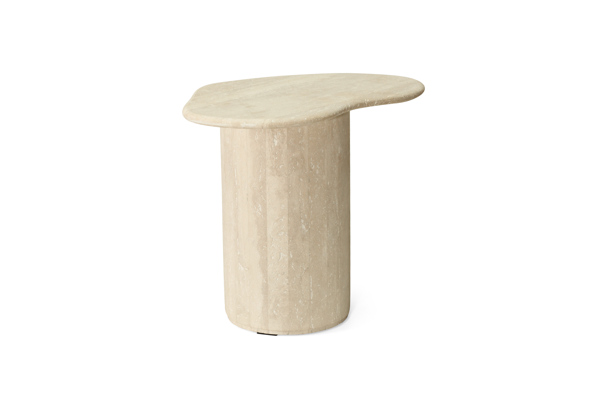 Geo Travertine Organic Side Table - 58cm - Image 7