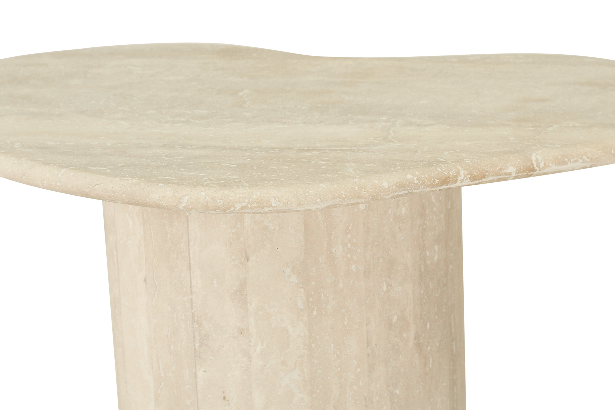 Geo Travertine Organic Side Table - 58cm - Image 9
