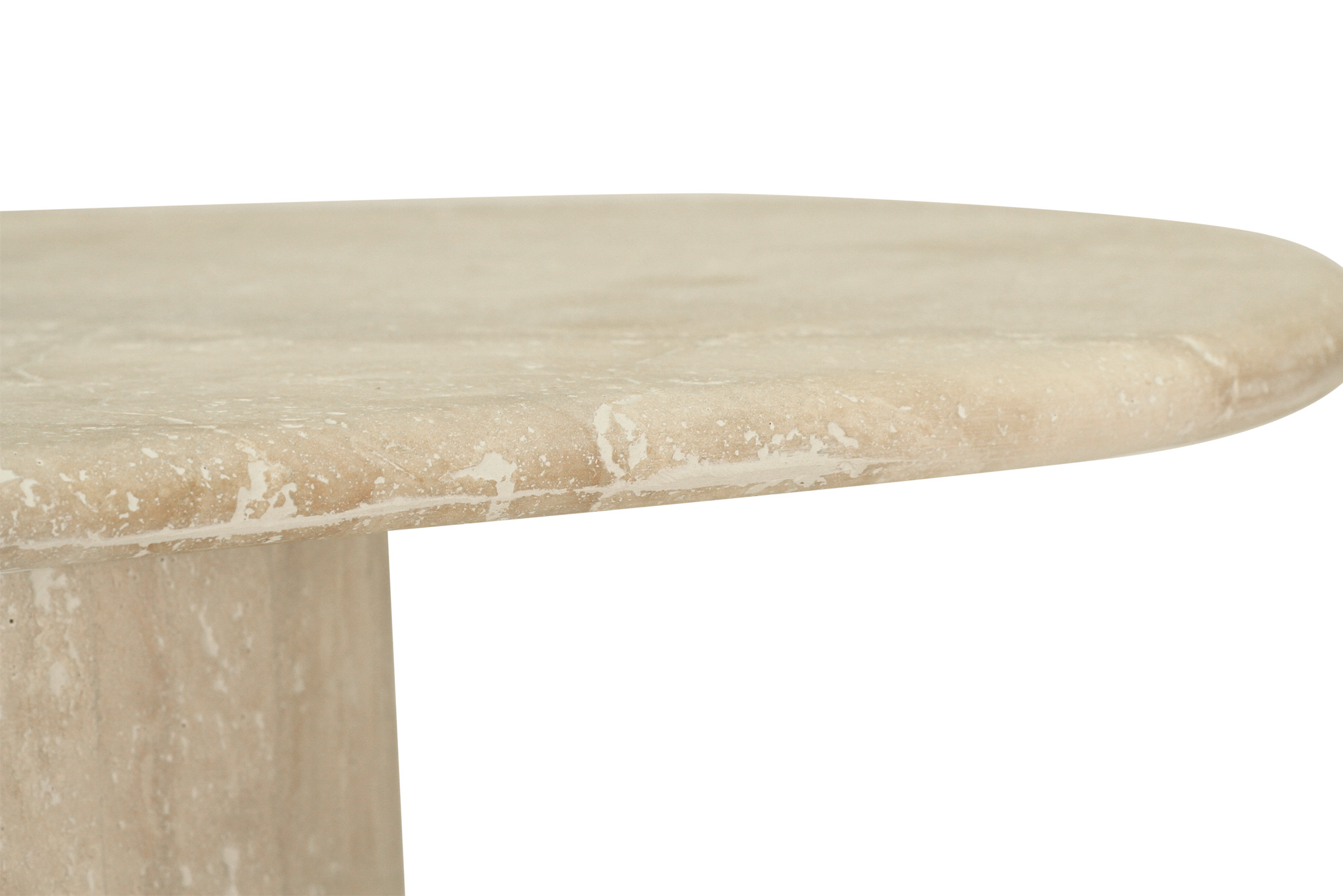 Geo Travertine Organic Side Table - 58cm - Image 10