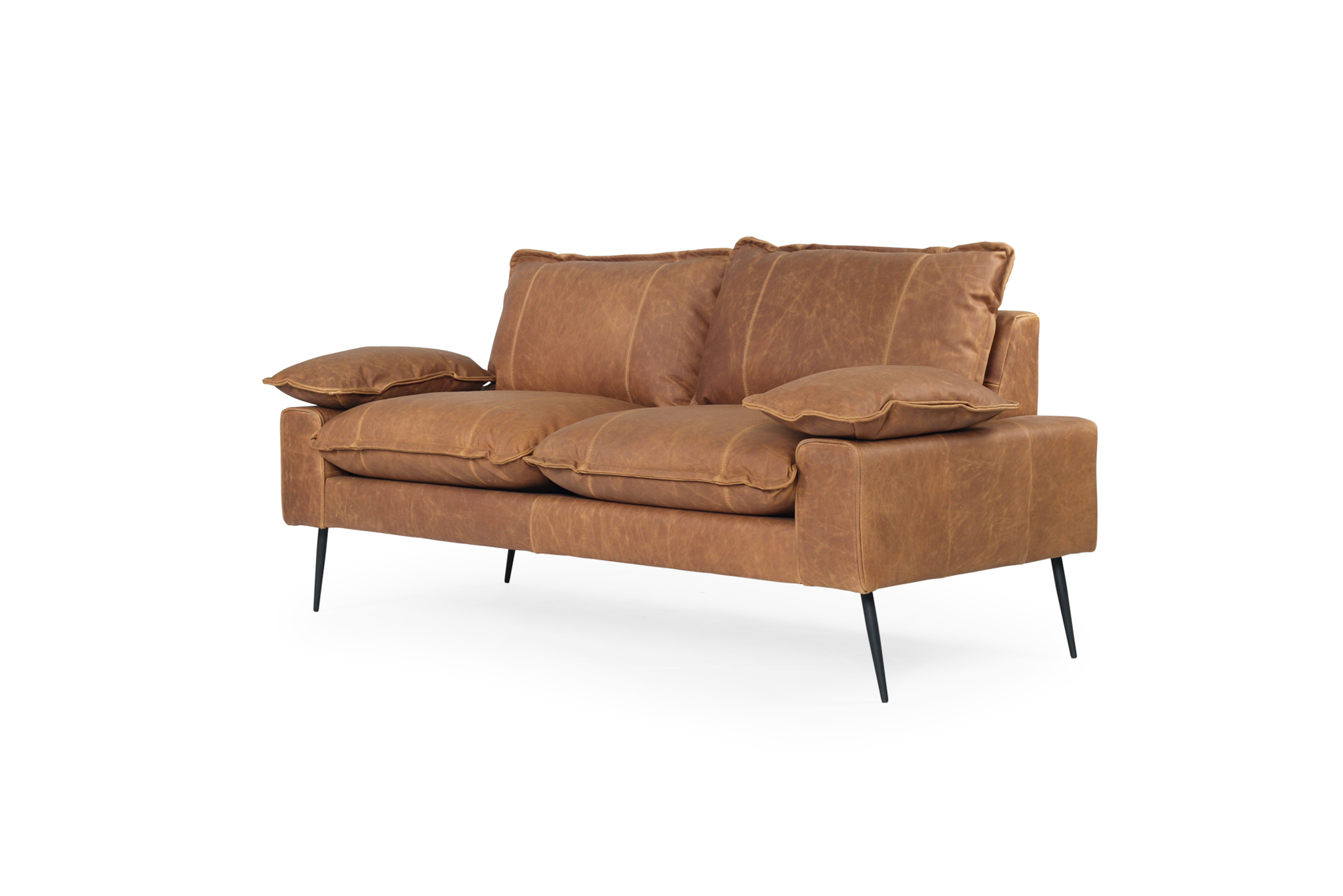 Marly 2 Seater Sofa - Cognac Leather - Image 3