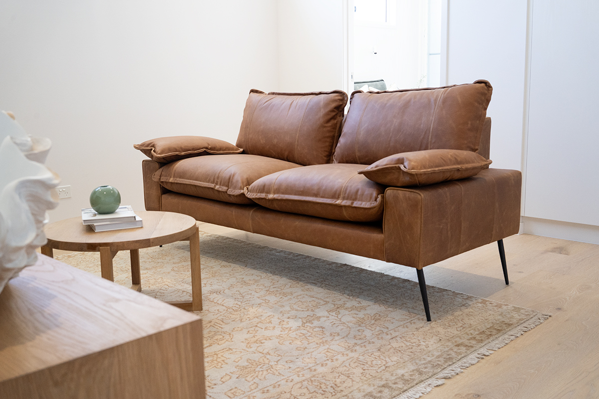 Marly 2 Seater Sofa - Cognac Leather - Image 2