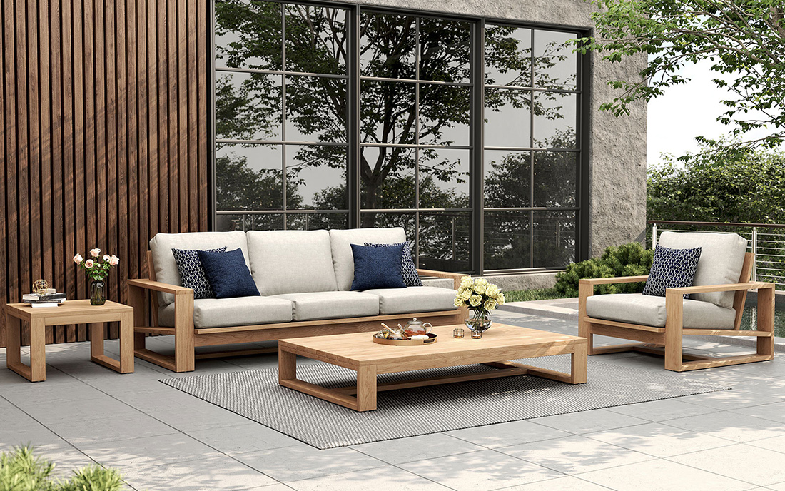 Double Island Outdoor Coffee Table - Oversize - Low - Image 8