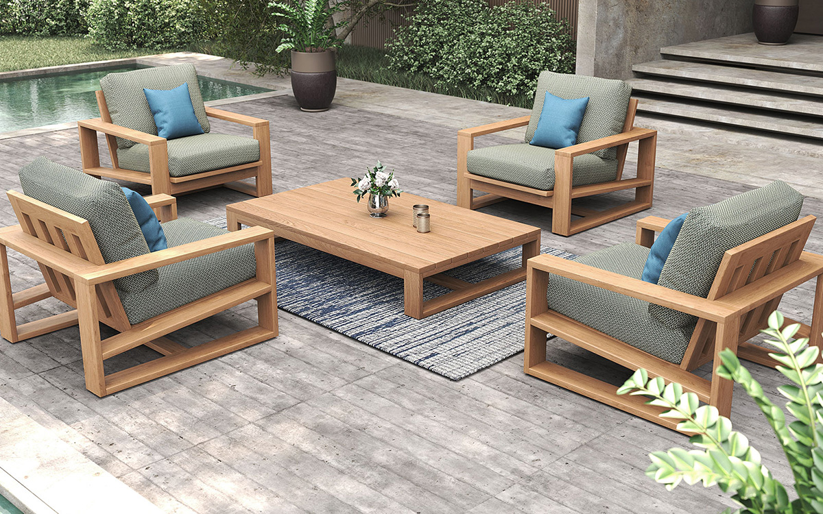 Double Island Outdoor Coffee Table - Oversize - Low - Image 6