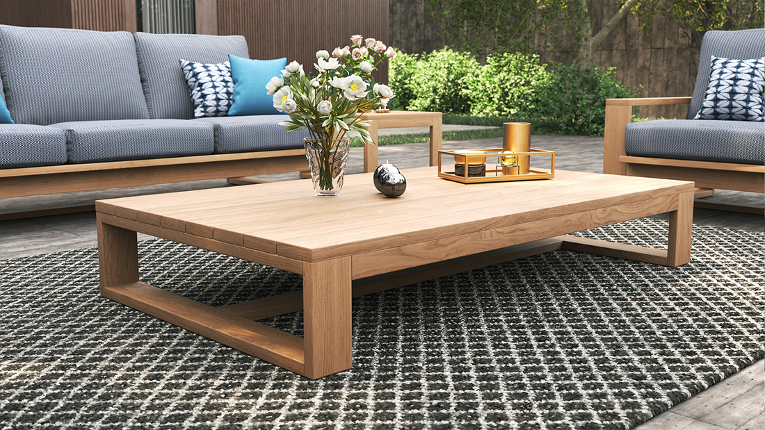 Double Island Outdoor Coffee Table - Oversize - Low - Image 2
