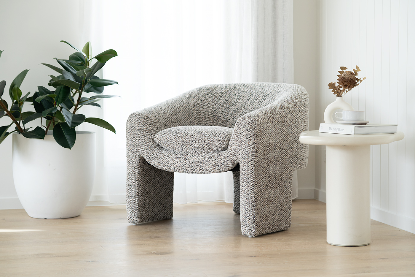 Freja Armchair - Mottled Taupe - Image 2