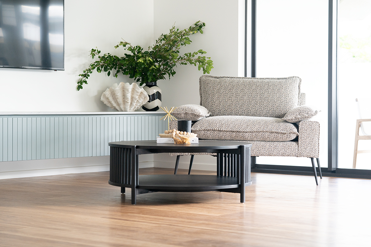 Sadie Round Coffee Table - Black - 100cm - Image 2