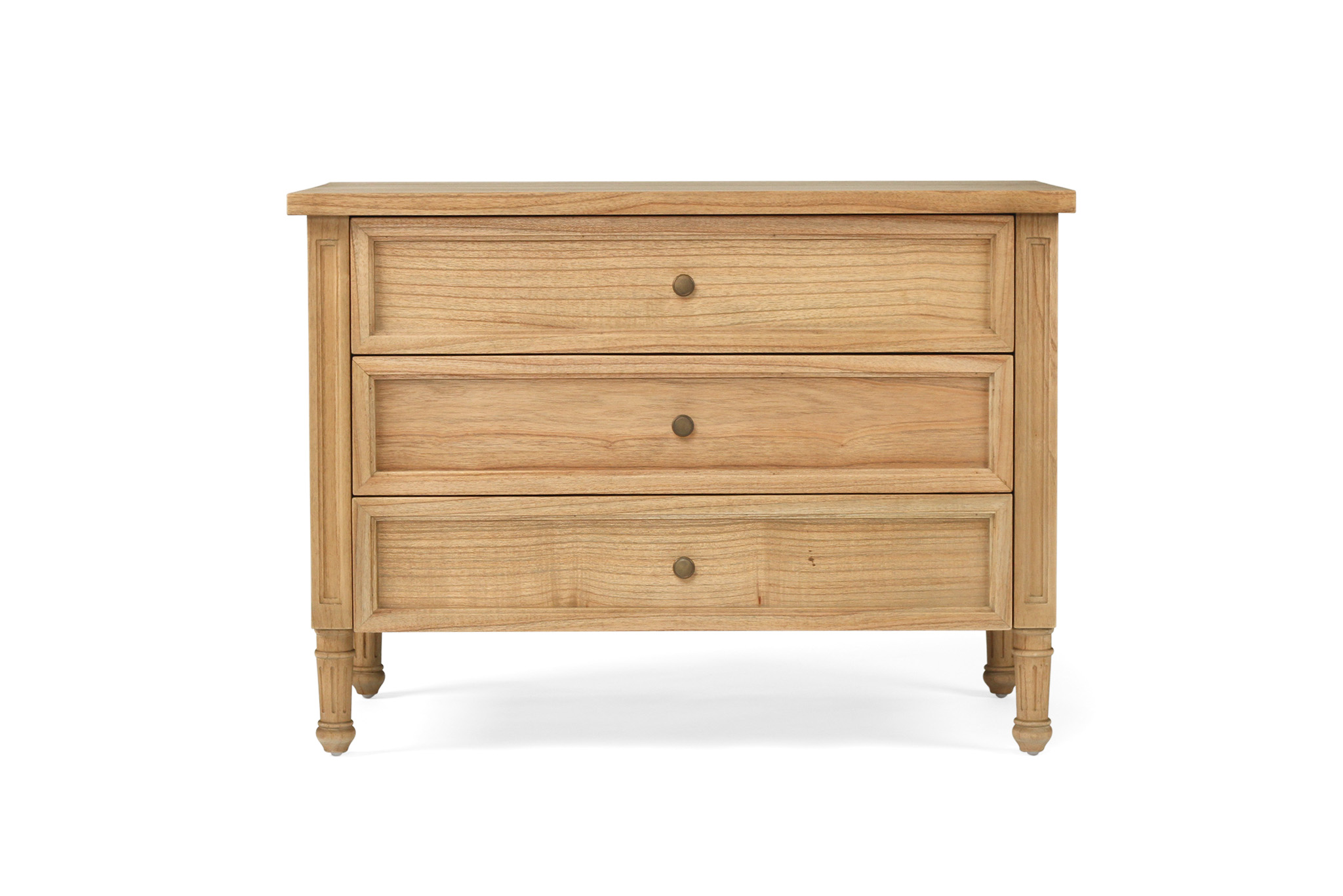 Hamilton Bedside Table/ Nightstand - 3 Drawer - Weathered Oak - 91cm - Image 2
