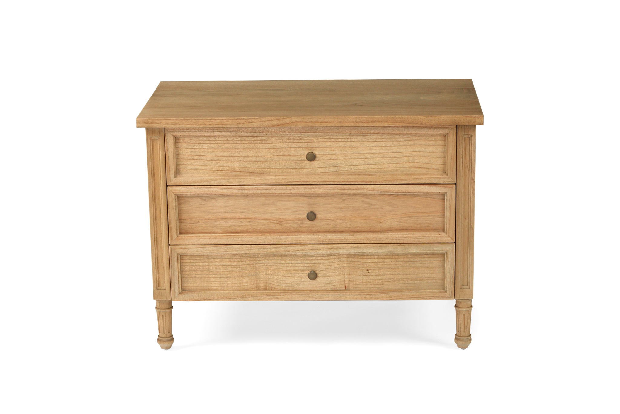 Hamilton Bedside Table/ Nightstand - 3 Drawer - Weathered Oak - 91cm - Image 3