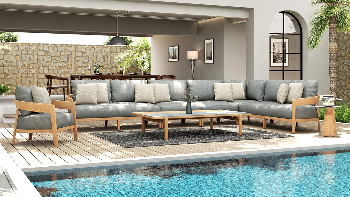 Kingscliff Outdoor Sofa - 2 Seater Left Arm - Modular- (Canvas Natural, Cast Slate or Cast Silver Upholstery) - Image 11