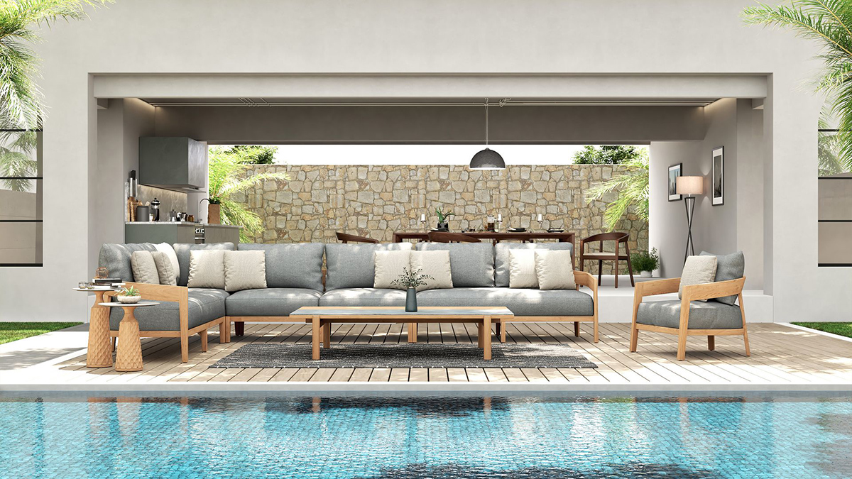 Kingscliff Outdoor Sofa - 2 Seater Left Arm - Modular- (Canvas Natural, Cast Slate or Cast Silver Upholstery) - Image 10