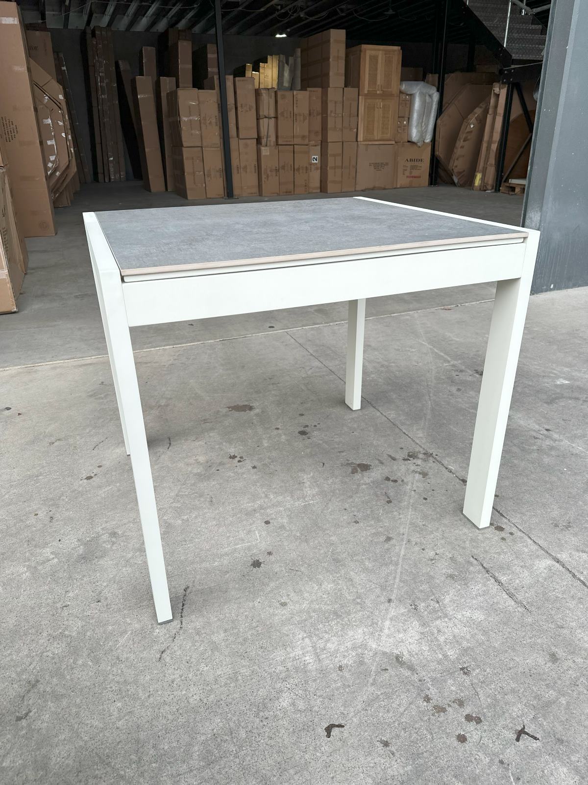 Roberto Outdoor Dining Table 80cm - Pearl White (CLEARANCE ITEM - 1 ONLY) - Image 2