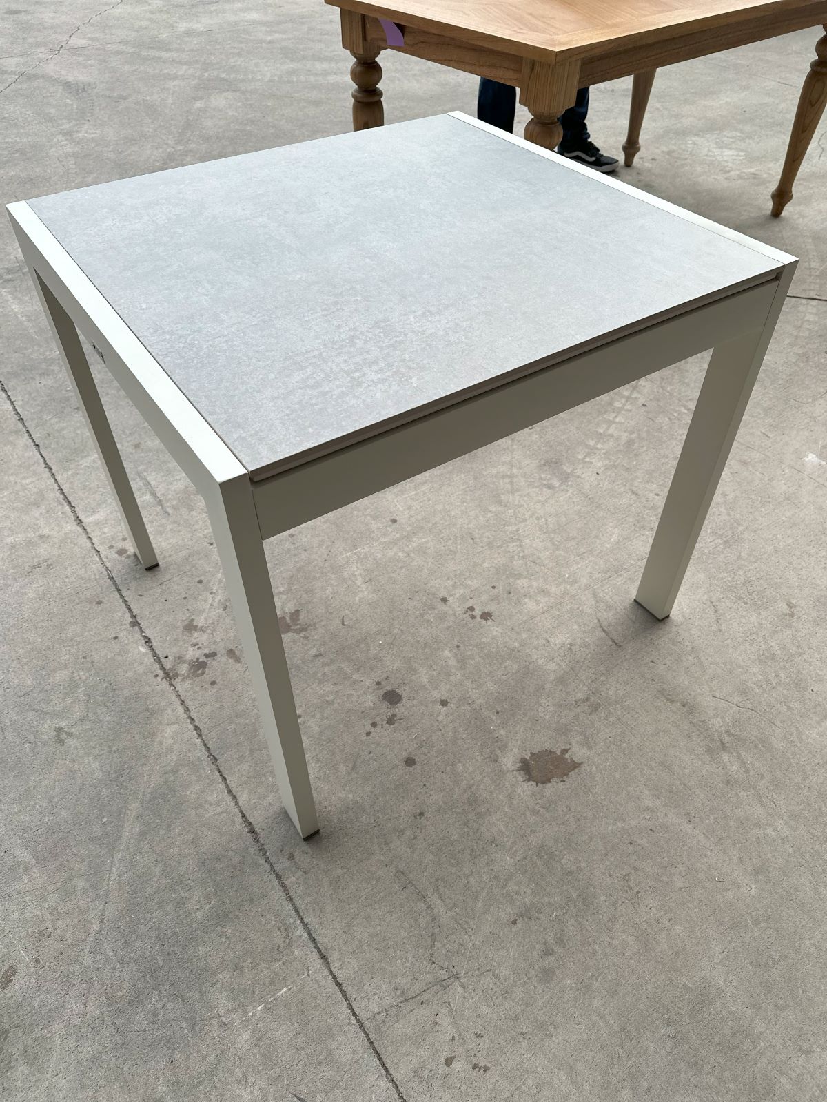 Roberto Outdoor Dining Table 80cm - Pearl White (CLEARANCE ITEM - 1 ONLY) - Image 4