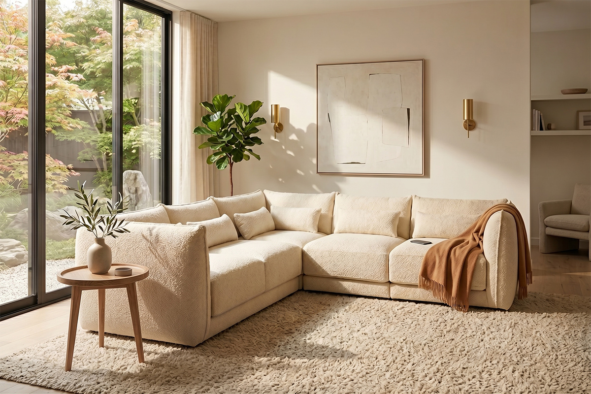 Sunday Modular Sofa - Ivory Boucle - Image 2
