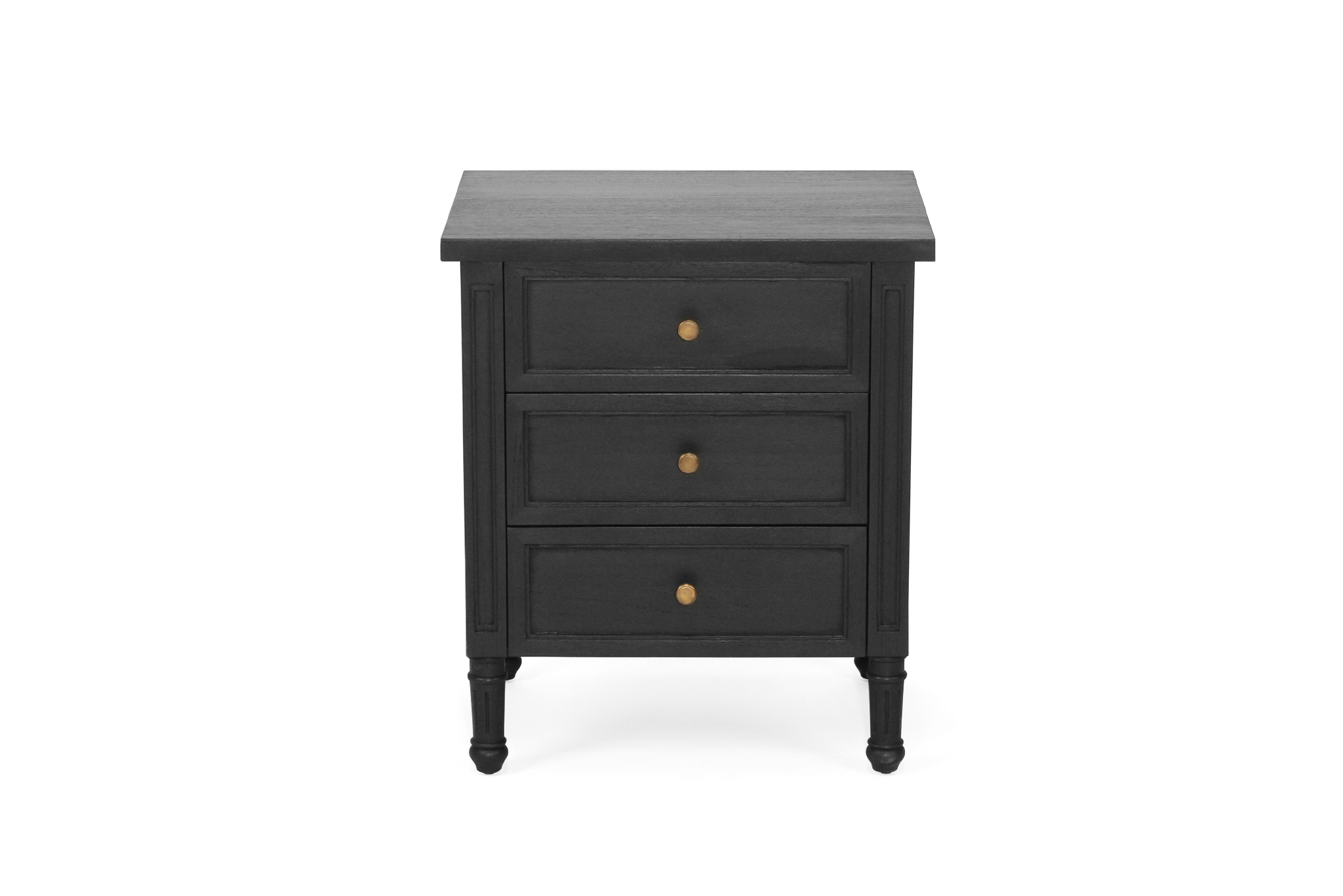 Hamilton Bedside Table - 3 Drawer - Black - Image 4