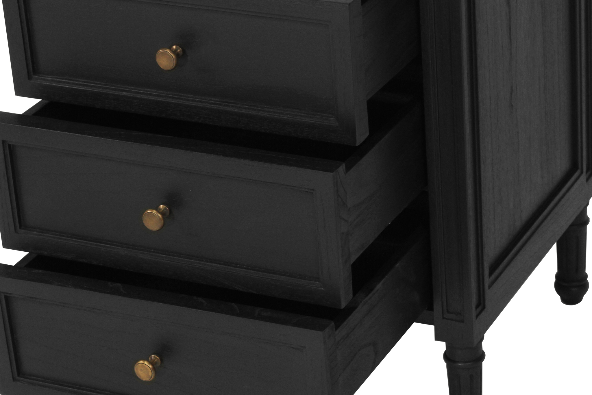Hamilton Bedside Table - 3 Drawer - Black - Image 10