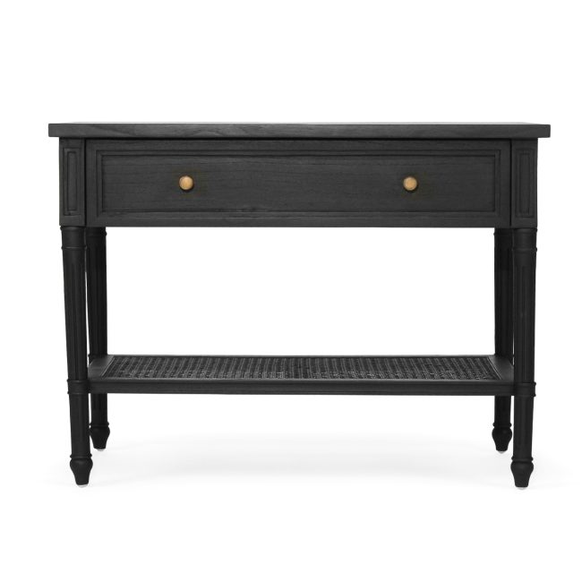Hamilton Nightstand / Bedside - Black - 91cm