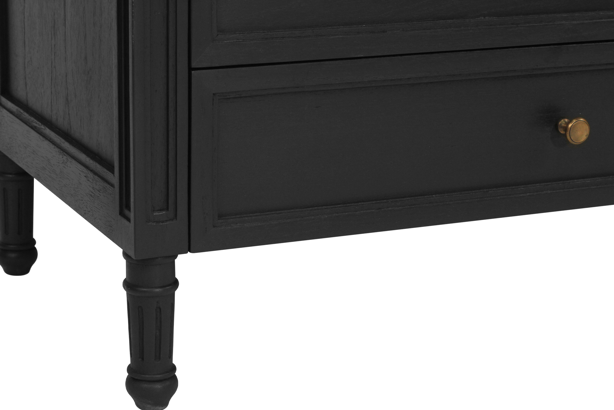 Hamilton Bedside Table/ Nightstand - 3 Drawer - Black - 91cm - Image 8
