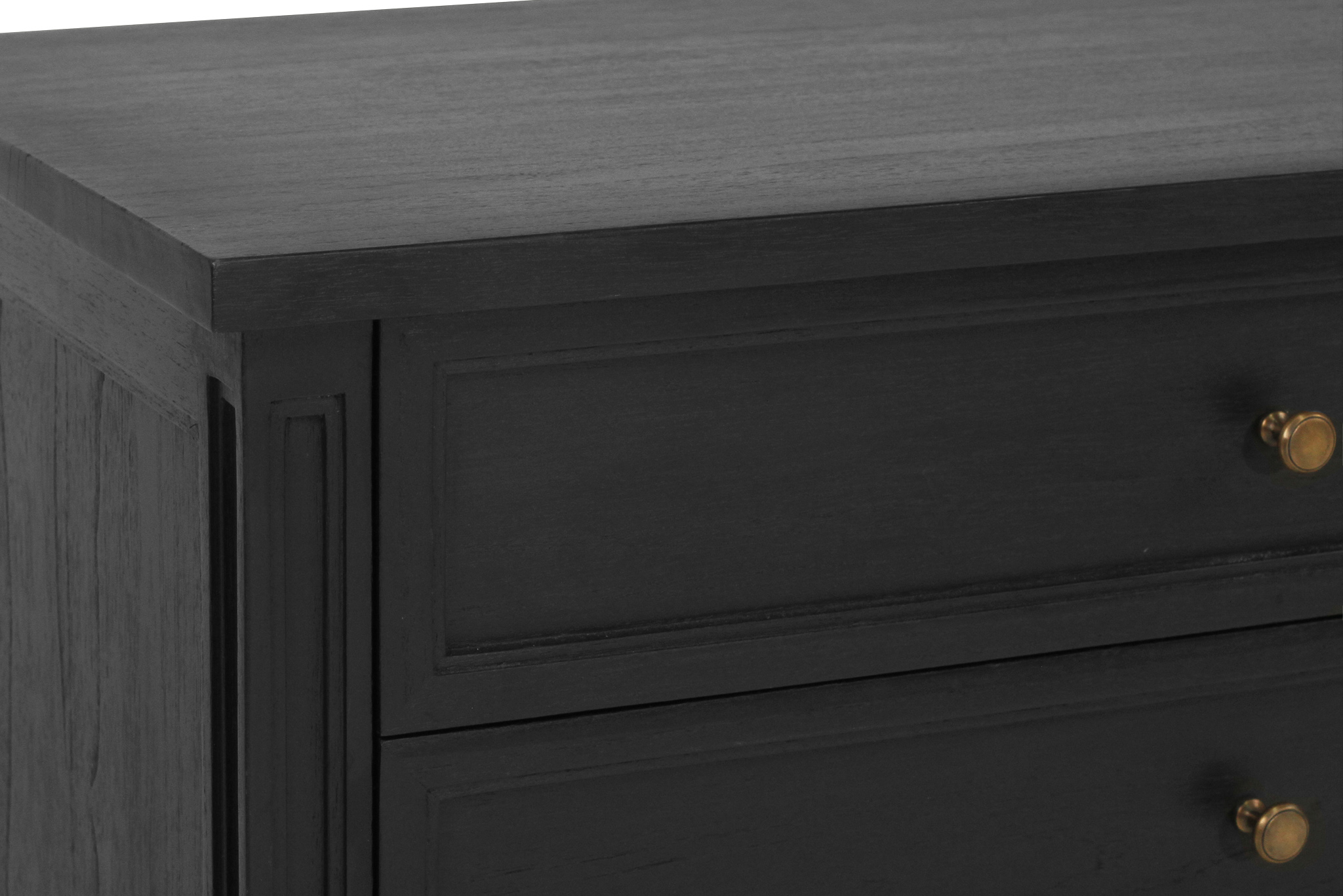 Hamilton Bedside Table/ Nightstand - 3 Drawer - Black - 91cm - Image 9