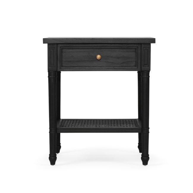 Hamilton Cane Bedside Table - Black