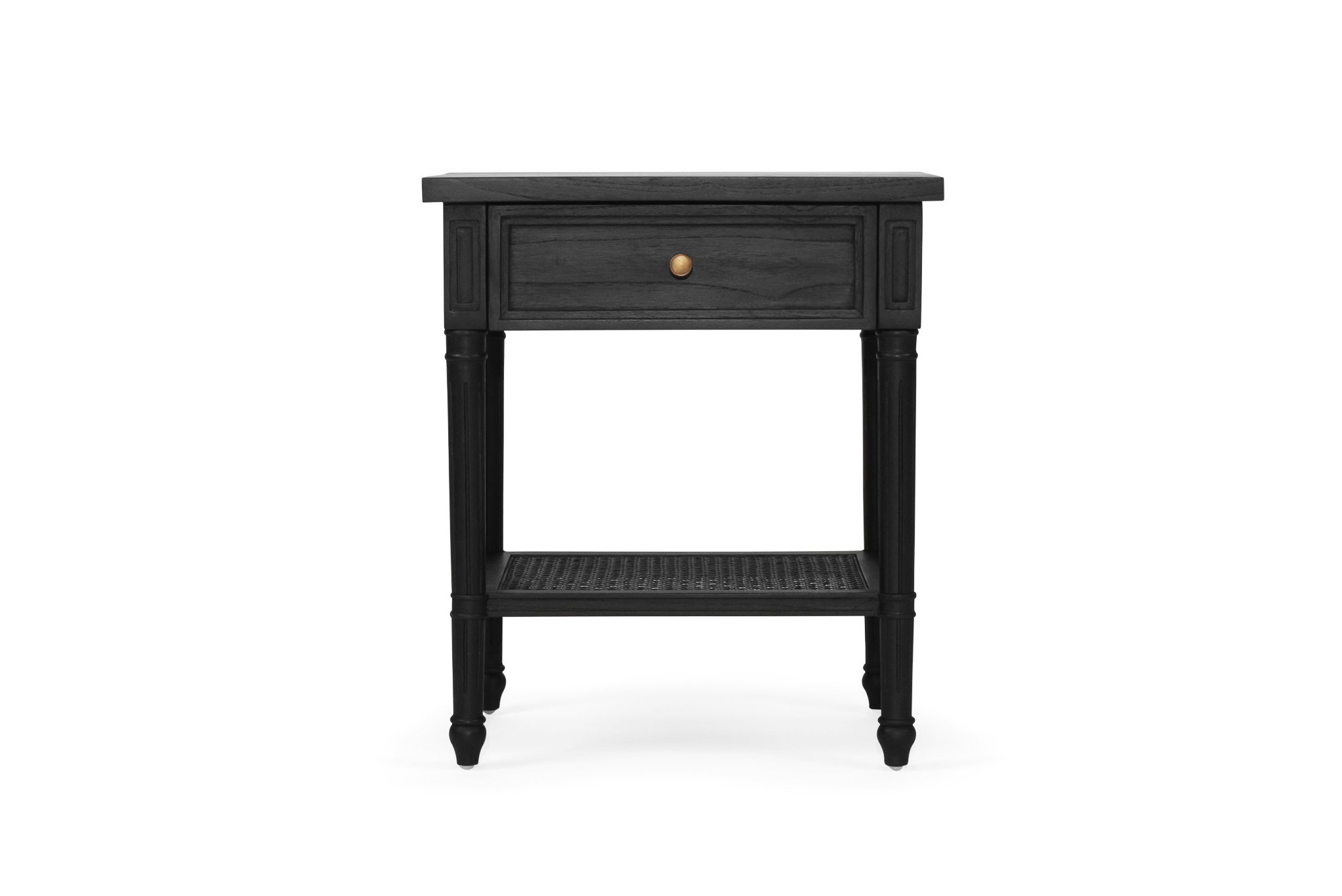 Hamilton Cane Bedside Table - Black