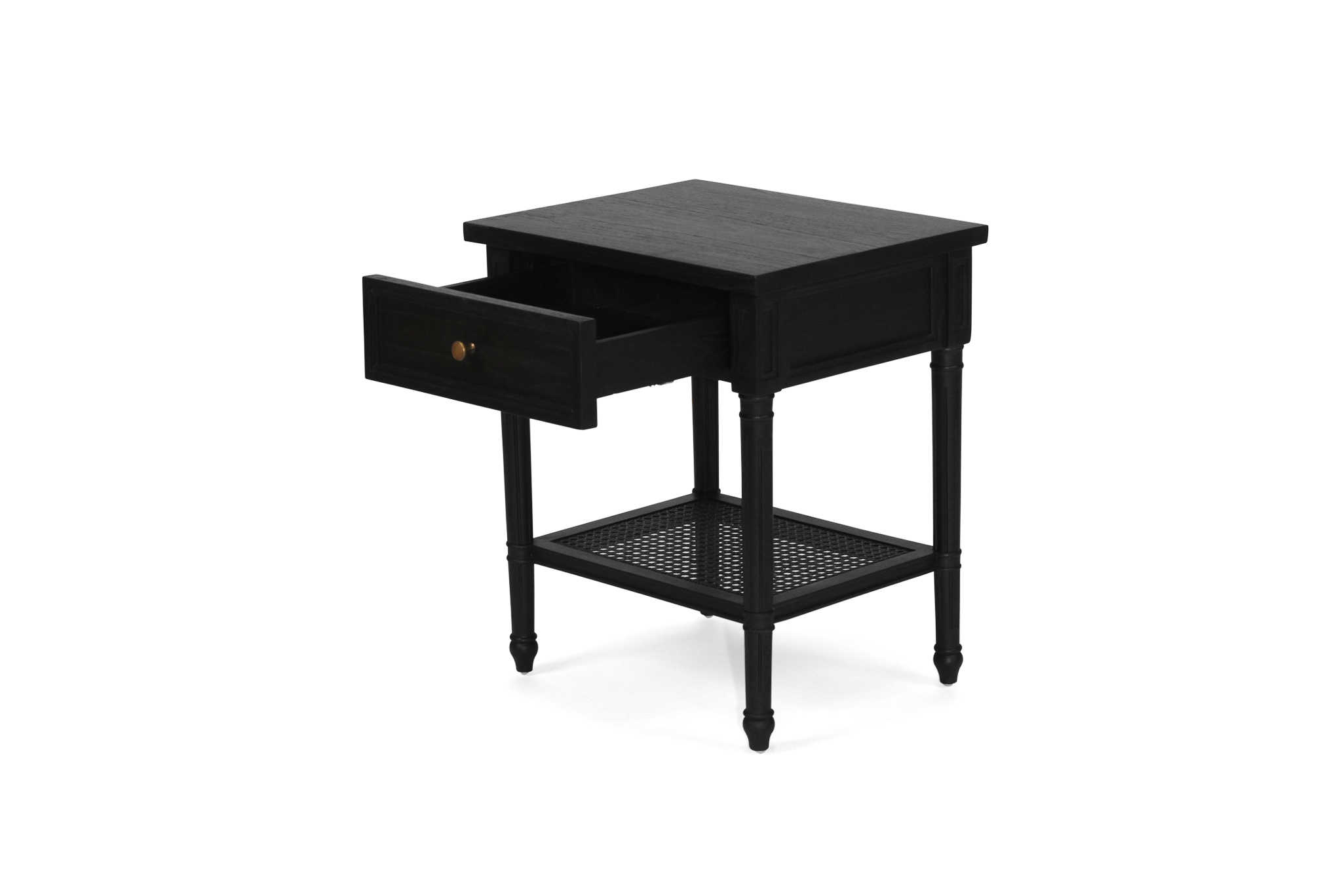 Hamilton Cane Bedside Table - Black - Image 2