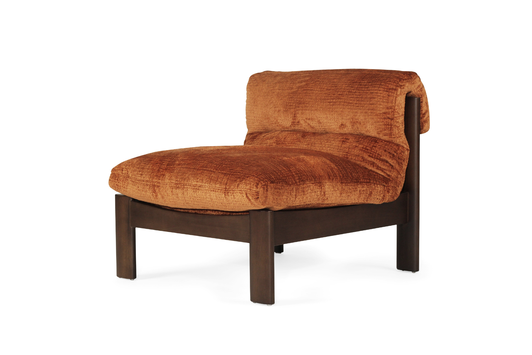 Parker Armchair - Burnt Orange on Charcoal Frame