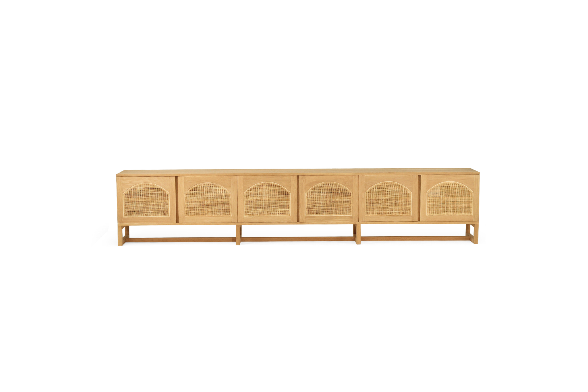 Clovelly Entertainment Unit - Six Door - Arch Windows - Natural - Image 3