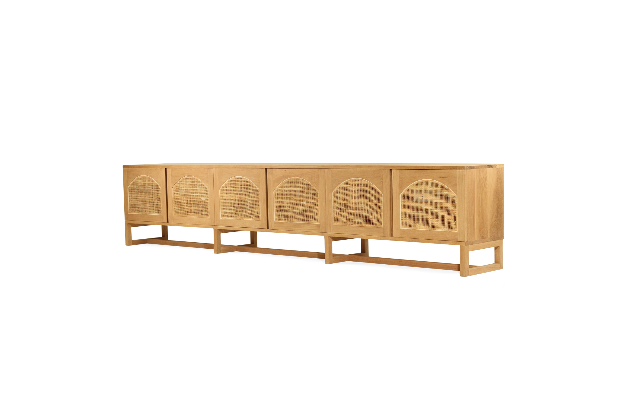 Clovelly Entertainment Unit - Six Door - Arch Windows - Natural - Image 5