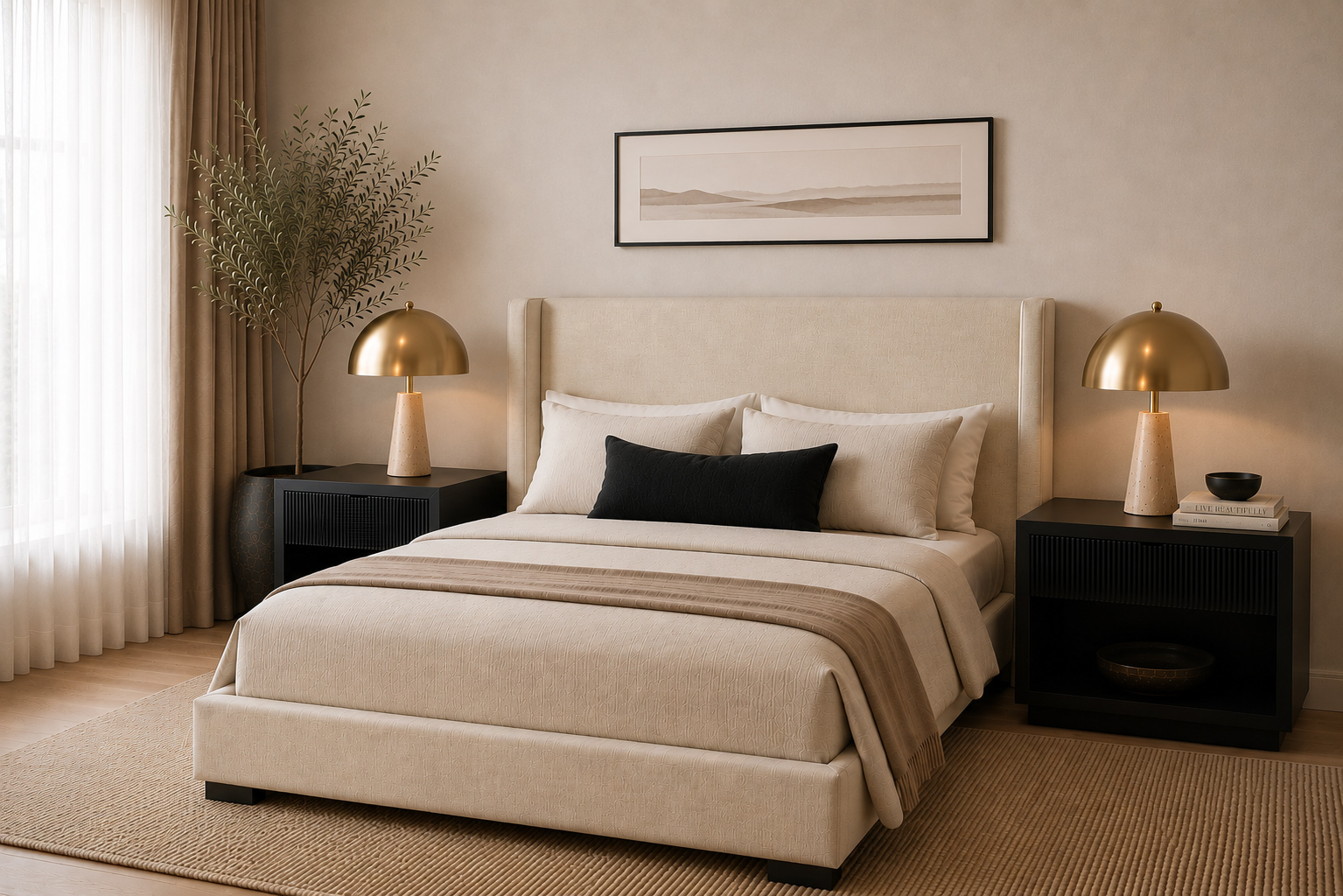Lola Bed - Linen Weave Alabaster - Image 2