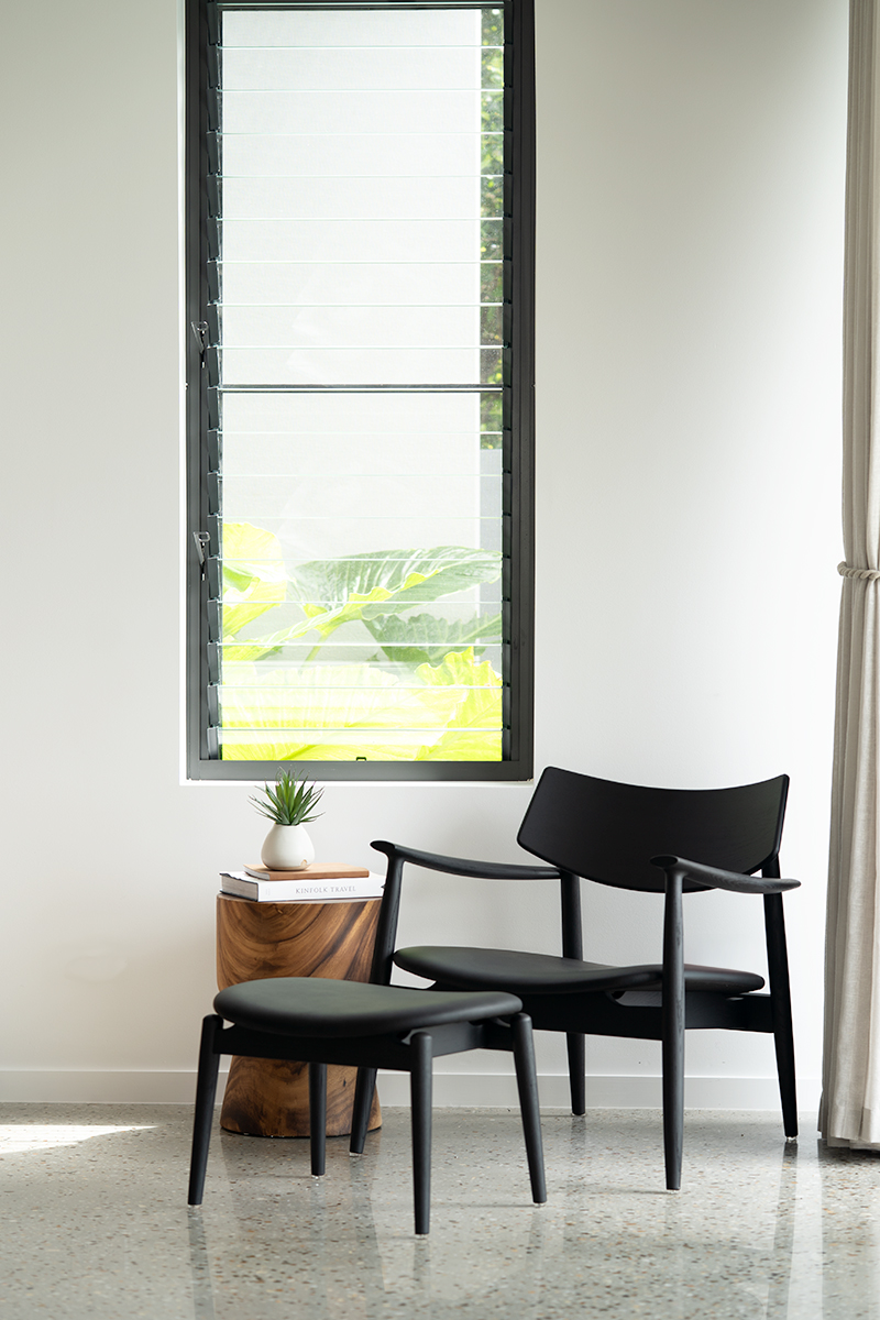 Harlow Foot Stool - Black with Black Leather - Image 9