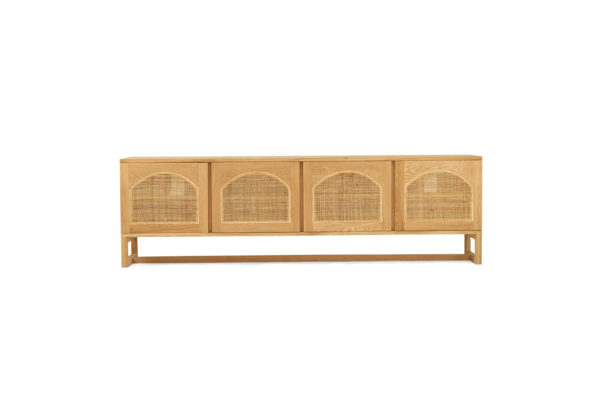 Clovelly Entertainment Unit - Four Door - Arch Windows - Natural