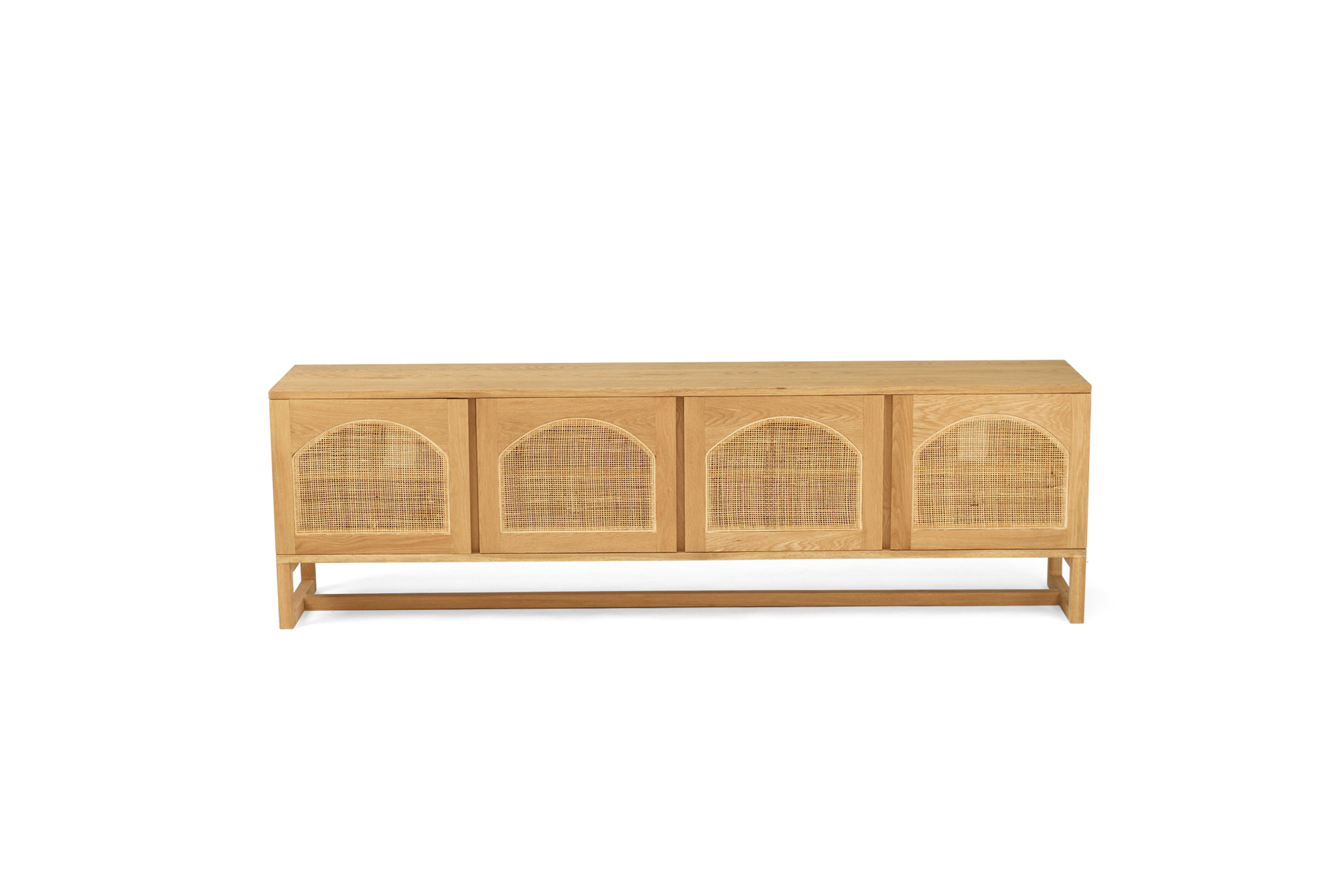 Clovelly Entertainment Unit - Four Door - Arch Windows - Natural - Image 4