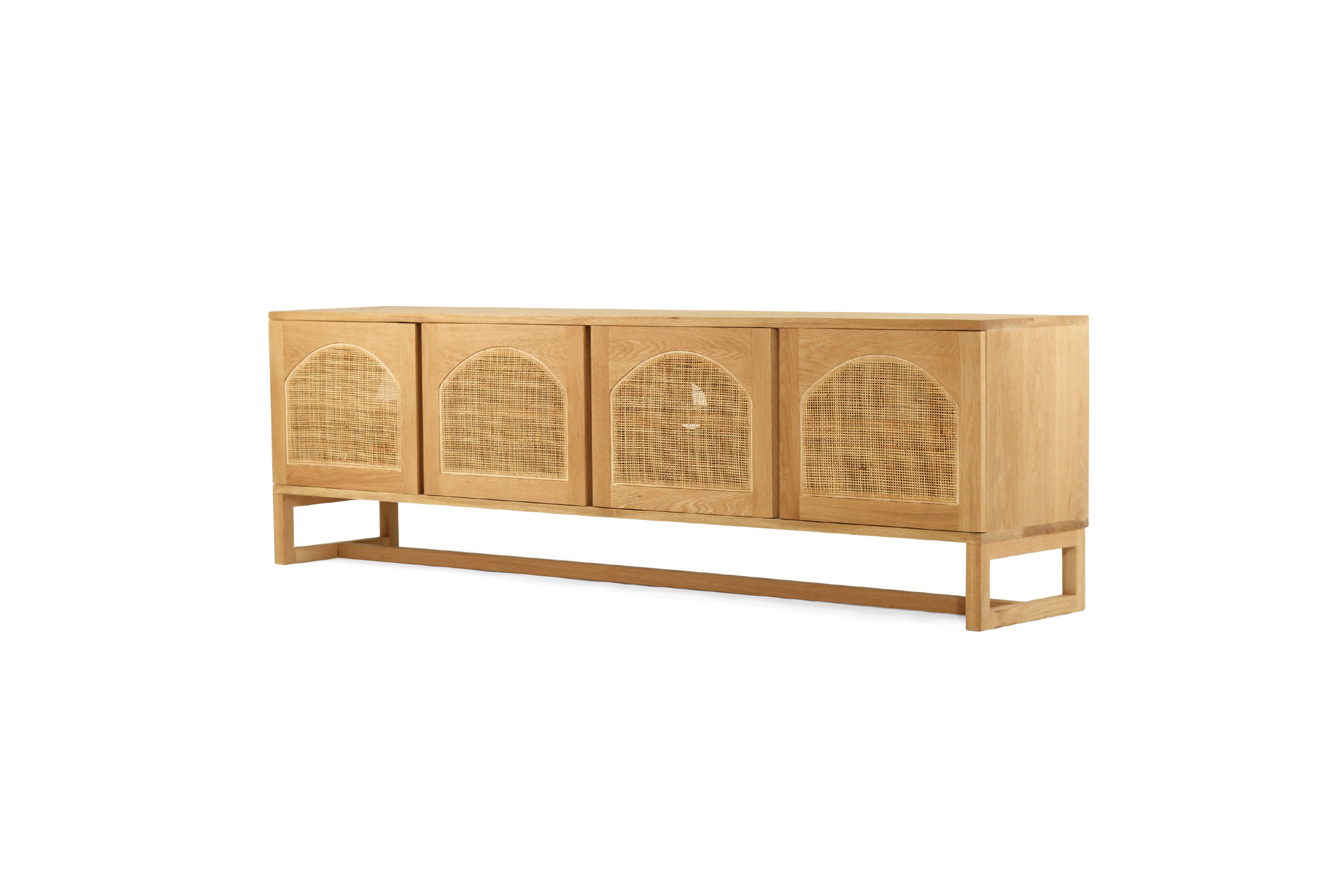 Clovelly Entertainment Unit - Four Door - Arch Windows - Natural - Image 3