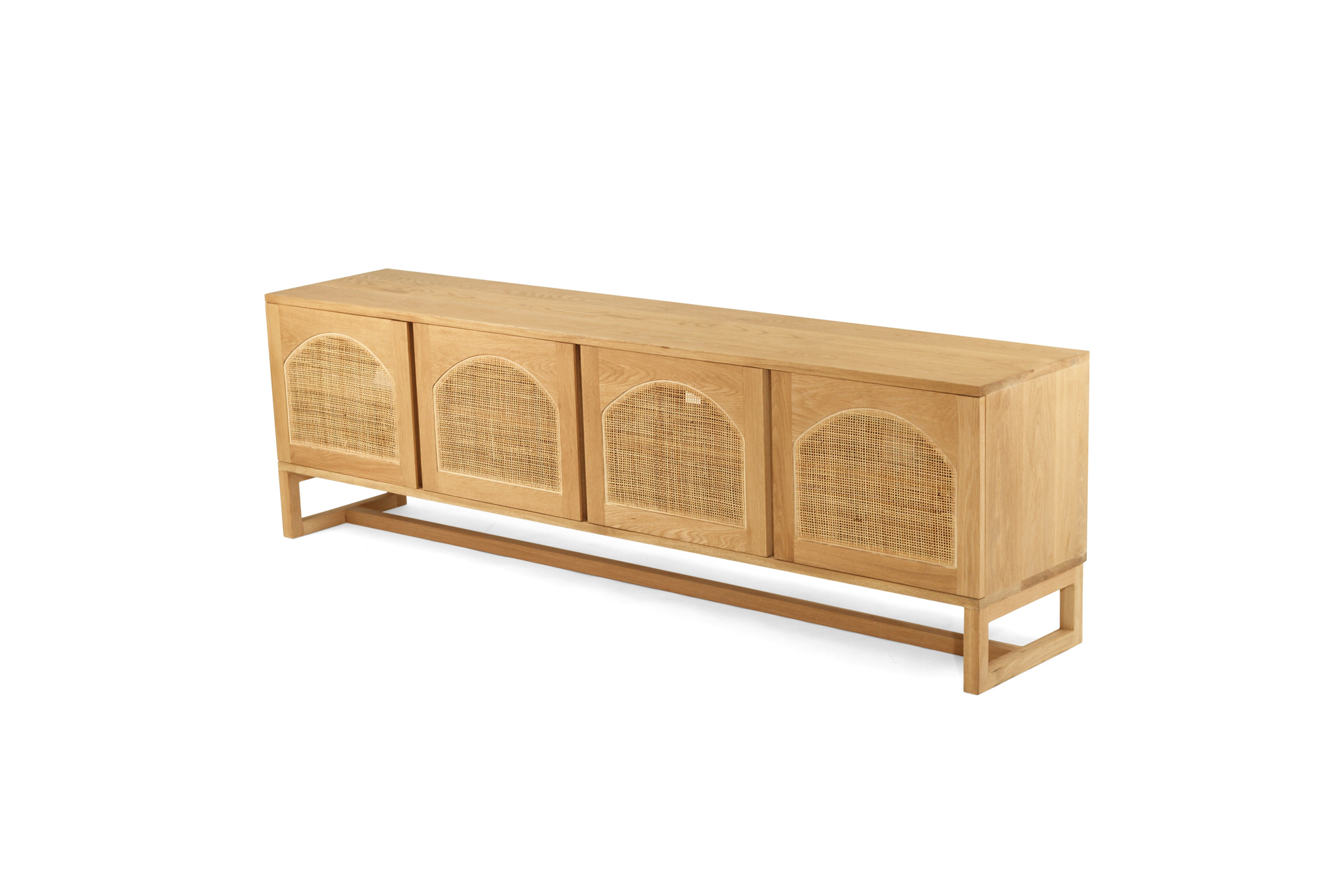 Clovelly Entertainment Unit - Four Door - Arch Windows - Natural - Image 5