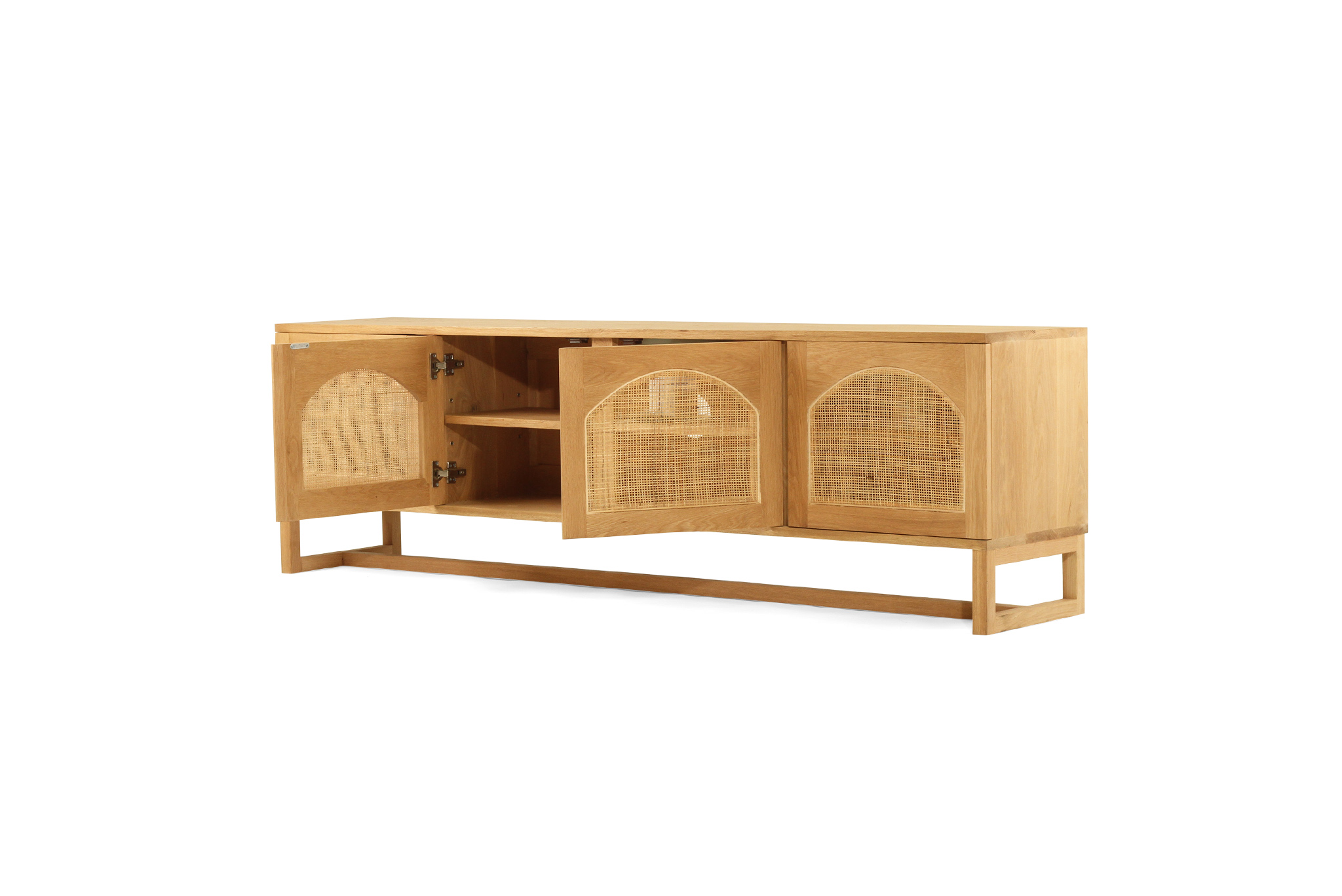 Clovelly Entertainment Unit - Four Door - Arch Windows - Natural - Image 6