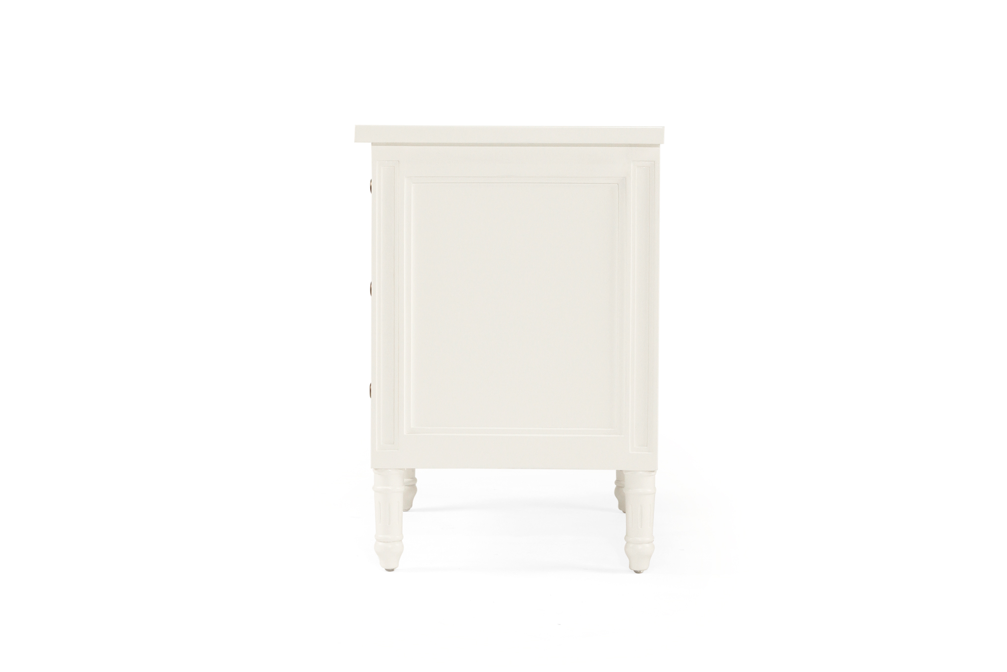 Hamilton Bedside Table - 3 Drawer - White - 70cm - Image 5